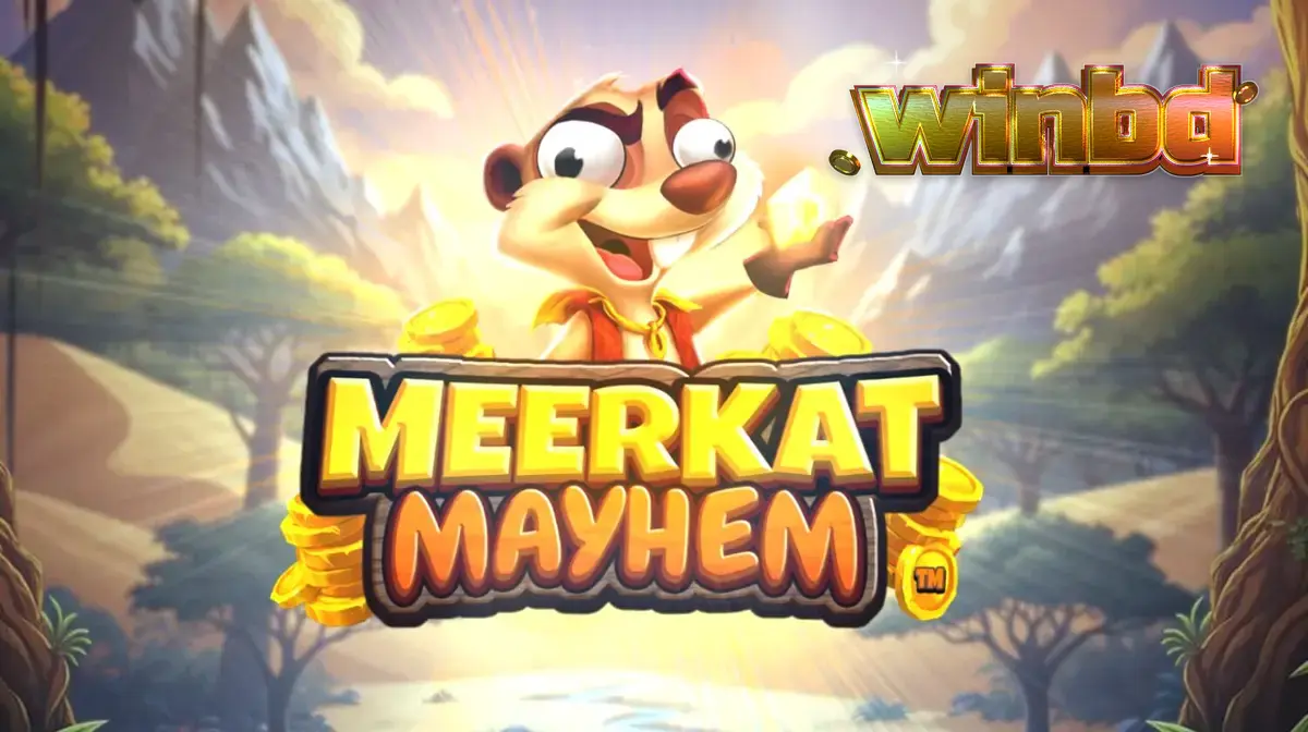 Meerkat Mayhem স্লট গেমের মরুভূমি এবং মীরক্যাট থিমযুক্ত ইন্টারফেস