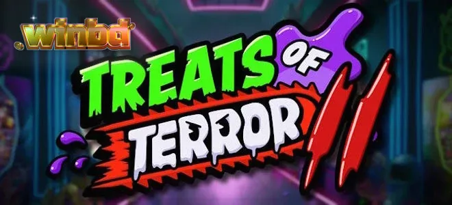 Treats of Terror II স্লট গেমের একটি দৃশ্য যেখানে অশুভ খাবারগুলো প্রদর্শিত হচ্ছে
